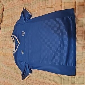 Gently uesd, Umbro, blue and white,  soccer shirt,  size XL 16-18